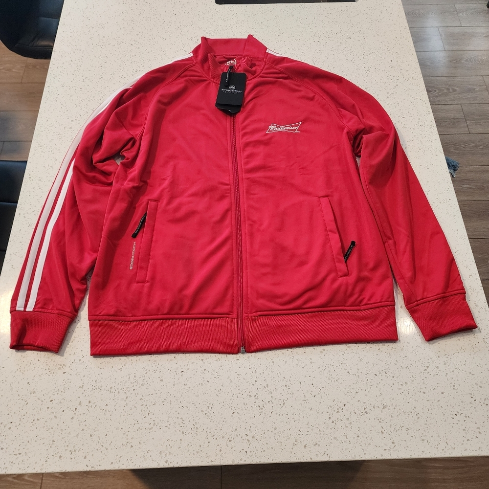 Large Red Stormtech Performance Budweiser Sweater NWT